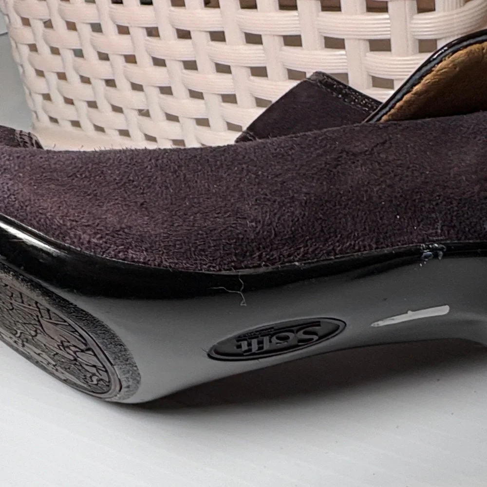 Sofft Women's heels. Size 12. Listed as black suede is a deep deep purpley black